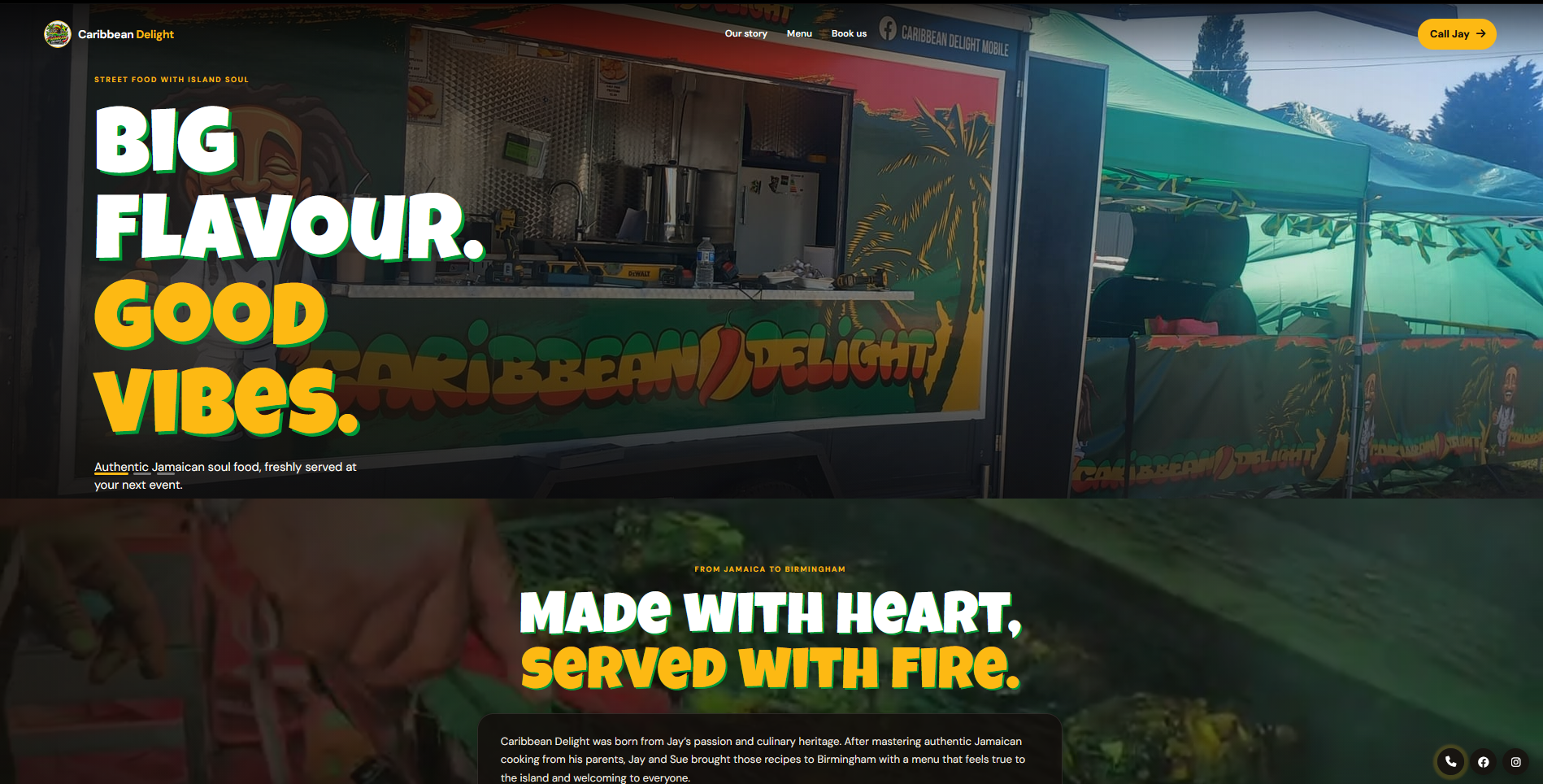 Caribbean Delight food business website
